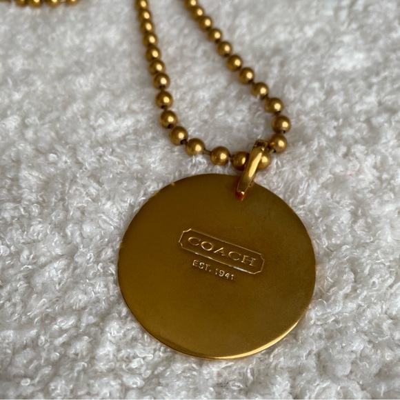 Coach Gold/Teal Pendant (New) - Picture 3 of 6